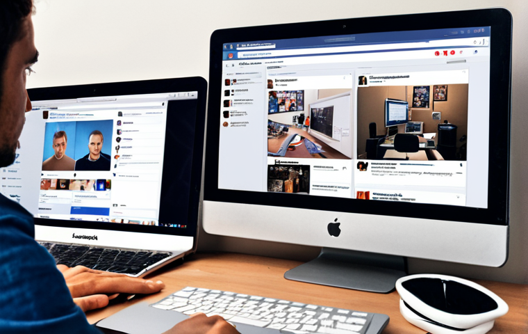 **Prompt:** A cluttered workspace with multiple computer screens displaying competitor websites (Facebook, Instagram, Pinterest). Analysis tools like SEMrush are visible on one screen. Someone is taking notes, highlighting key findings about competitor ad spend and target demographics. The overall mood is investigative and focused.