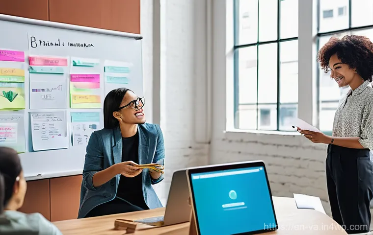 경쟁 분석 프레임워크를 위한 KPI 설정 방법 - **Prompt:** A diverse team of three professionals (two male, one female, all in their 30s-40s) engag...