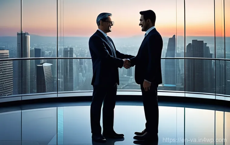 경쟁 분석 프레임워크와 전략적 제휴 - **Image Prompt: Innovation Meets Established Authority**
    "A brilliant, young female lead enginee...