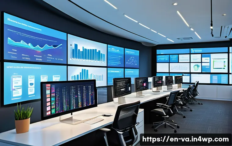 경쟁 분석 프레임워크의 실시간 데이터 활용 - A modern marketing command center with large digital screens displaying real-time customer behavior ...
