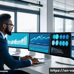 Home 20 경쟁 분석 프레임워크의 필수 요소 정리 - A professional business strategist analyzing competitor market data on multiple digital screens in a...